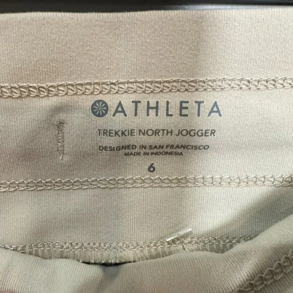 Athleta Trekkie Mid Rise Legacy Jogger SIze 6 Ripstop Athleisure Light Khaki - Picture 9 of 12